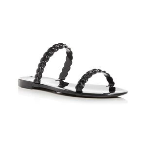 Stuart Weitzman Braida Sawyer Black Jelly Sandals